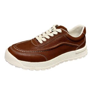 Men’s Premium Full-Grain Cowhide Sneakers – American Casual Thick Sole