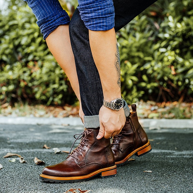 Coffee Handmade Vintage Martin Boots2